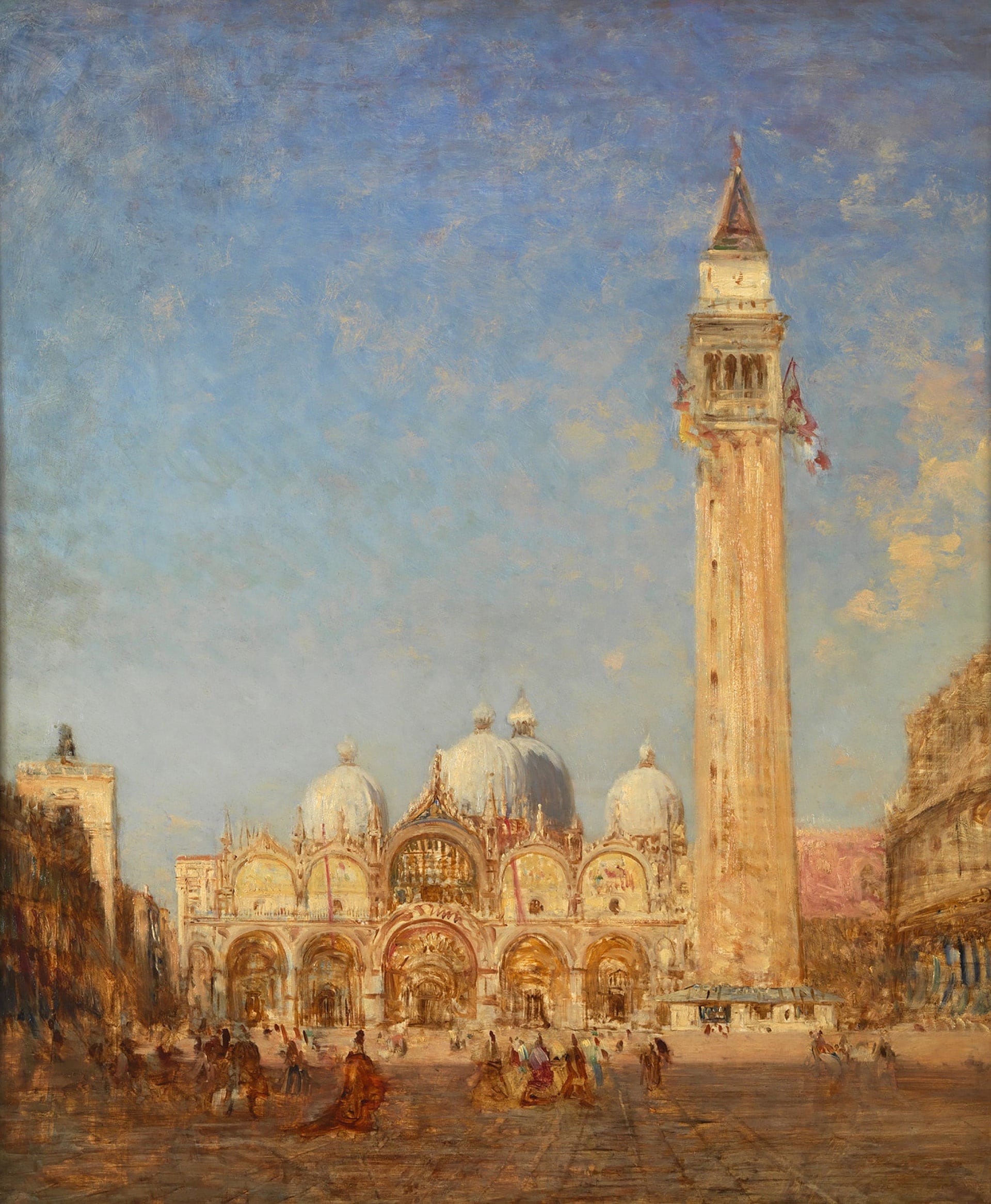 San Marco Meydanı ve &amp;amp;Ccedil;an Kulesi, 1880 - 1890, Ahşap &amp;amp;uuml;zerine yağlıboya, 82 x 68 cm., Ziem M&amp;amp;uuml;zesi Koleksiyonu