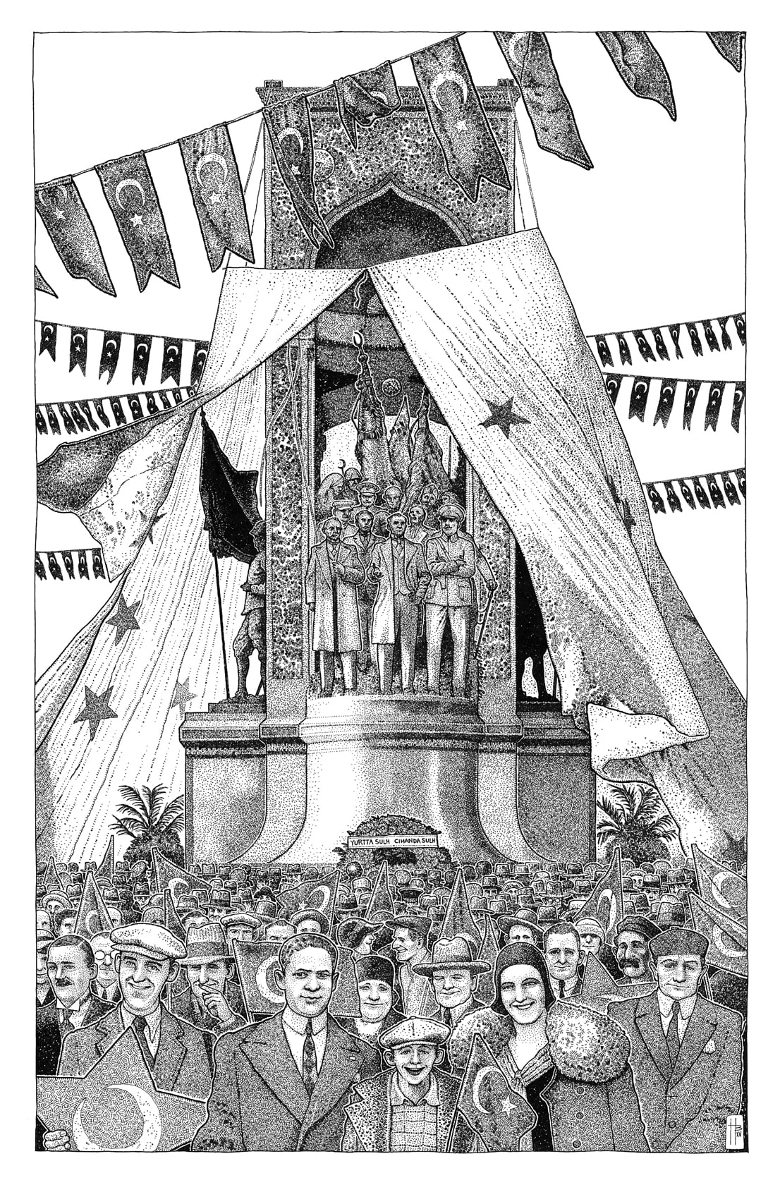 1928 yılında Cumhuriyet Anıtı'nın a&amp;amp;amp;amp;amp;amp;ccedil;ılışı - Beno&amp;amp;amp;amp;amp;amp;icirc;t Hamet
